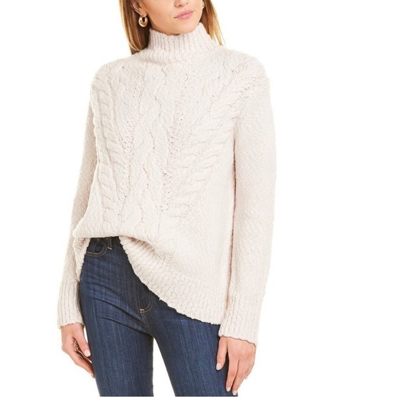 Vince Rising Cable Turtleneck Wool-Blend Sweater size S - Picture 1 of 11